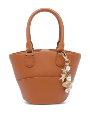 トートバッグ SELF PORTRAIT SUEDE CHARM TOTE BAG Self-portrait Self Portrait Women Suede Tote Bag In Gray