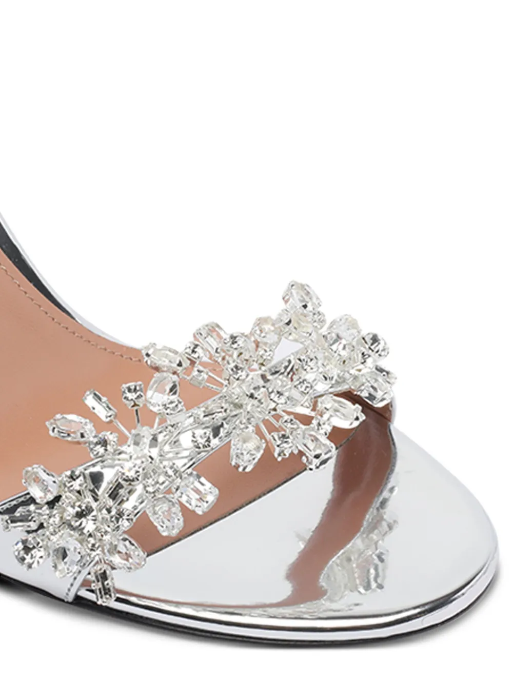Aquazzura 85 mm slingback sandalen verfraaid met kristallen Zilver