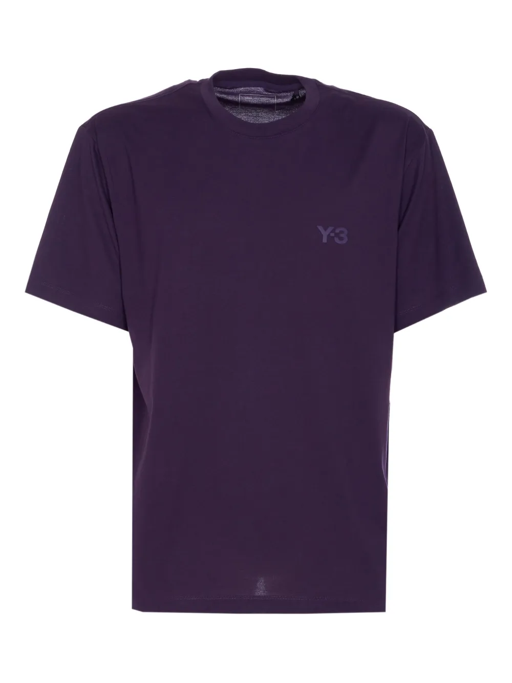 Y-3 logo-print crew-neck T-shirt | Purple | Image 1