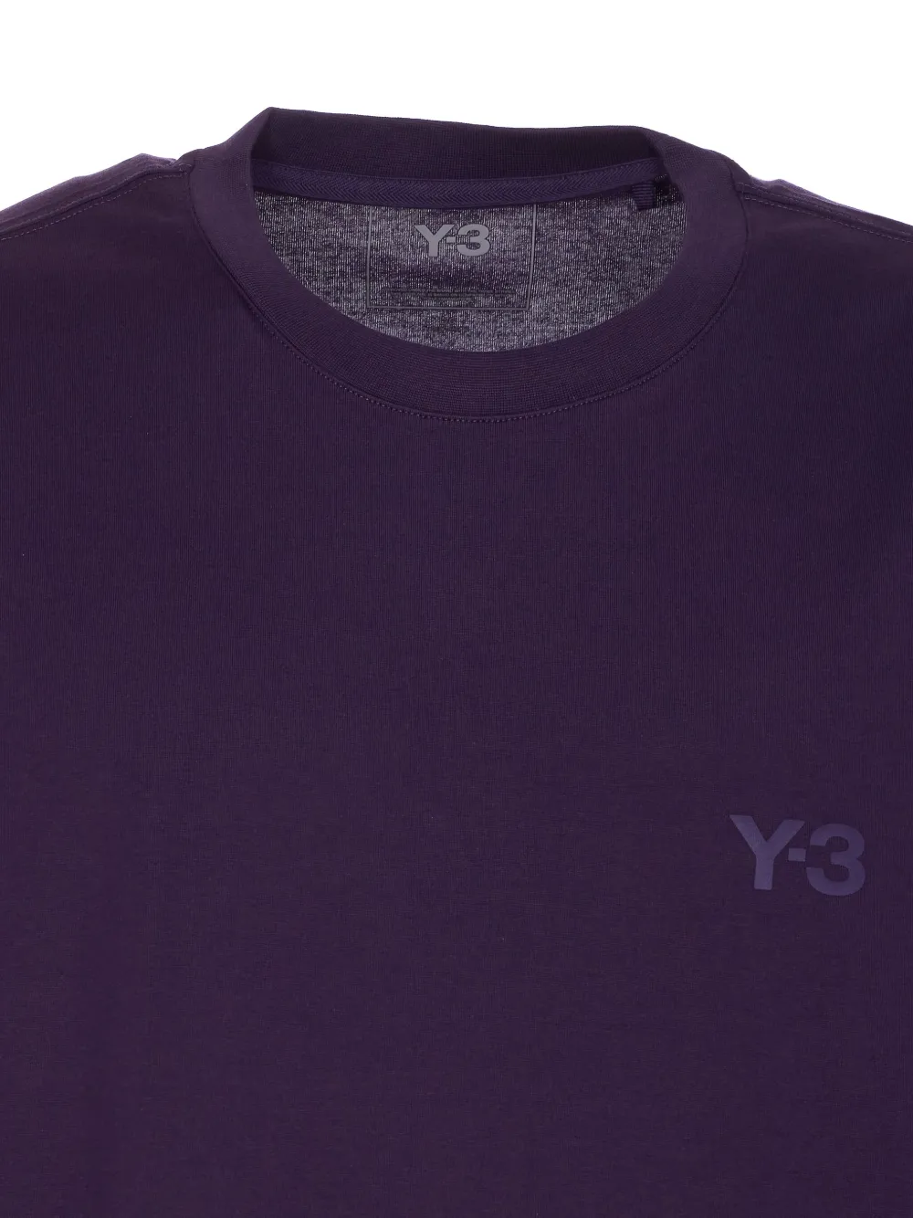 Y-3 T-shirt met logoprint met ronde hals Paars