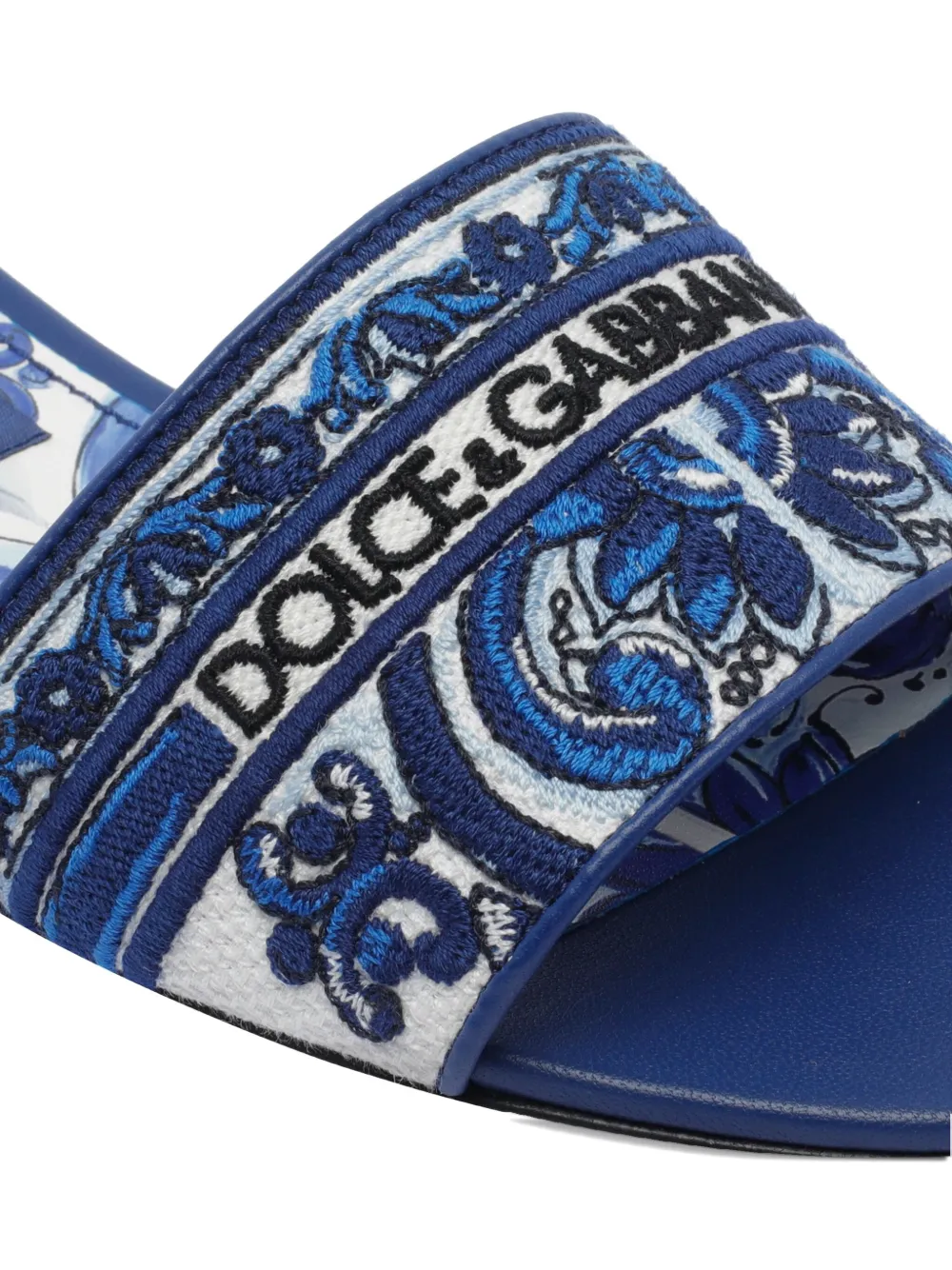 Dolce & Gabbana embroidered-logo sandals Blue