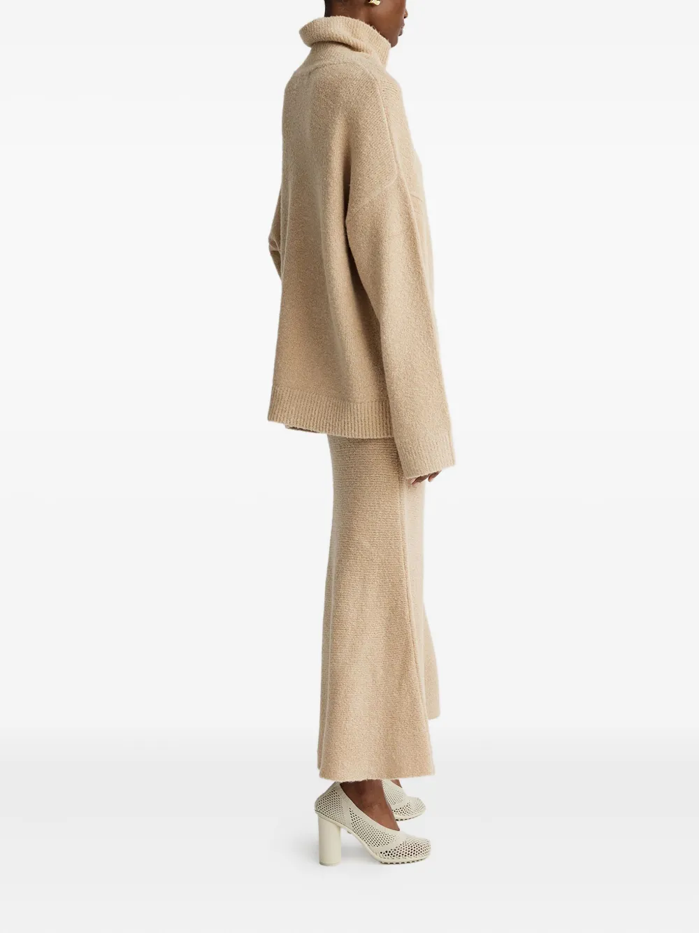 Anna Quan Turtleneck Wide-sleeve Jumper In Neutral