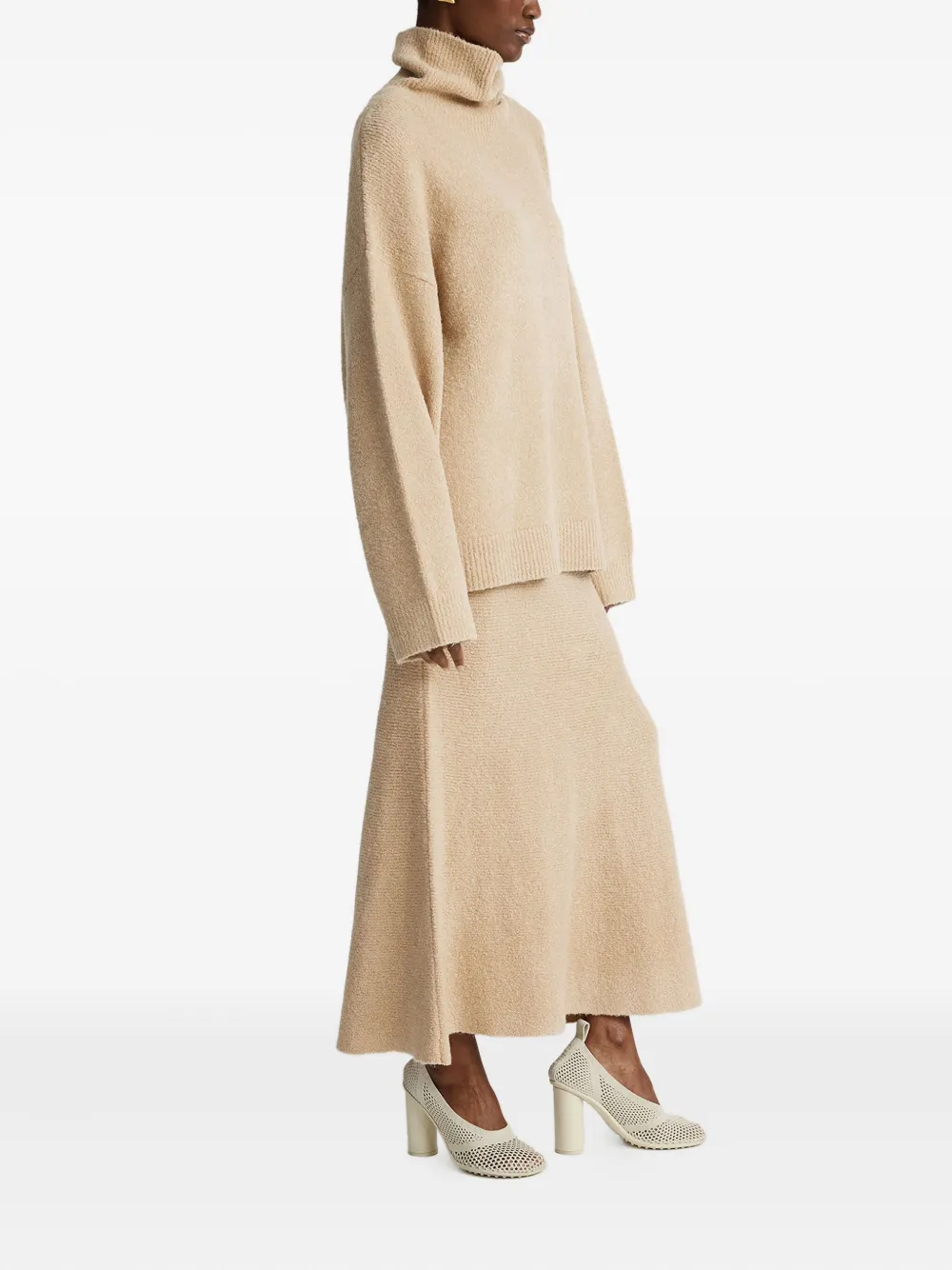 Anna Quan Turtleneck Wide-sleeve Jumper In Neutral