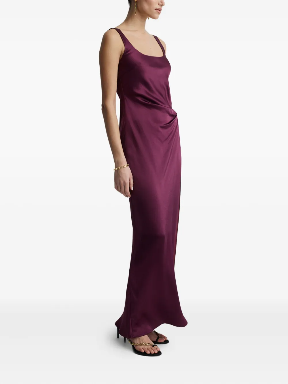 Anna Quan Etta gedrapeerde jurk met split Paars
