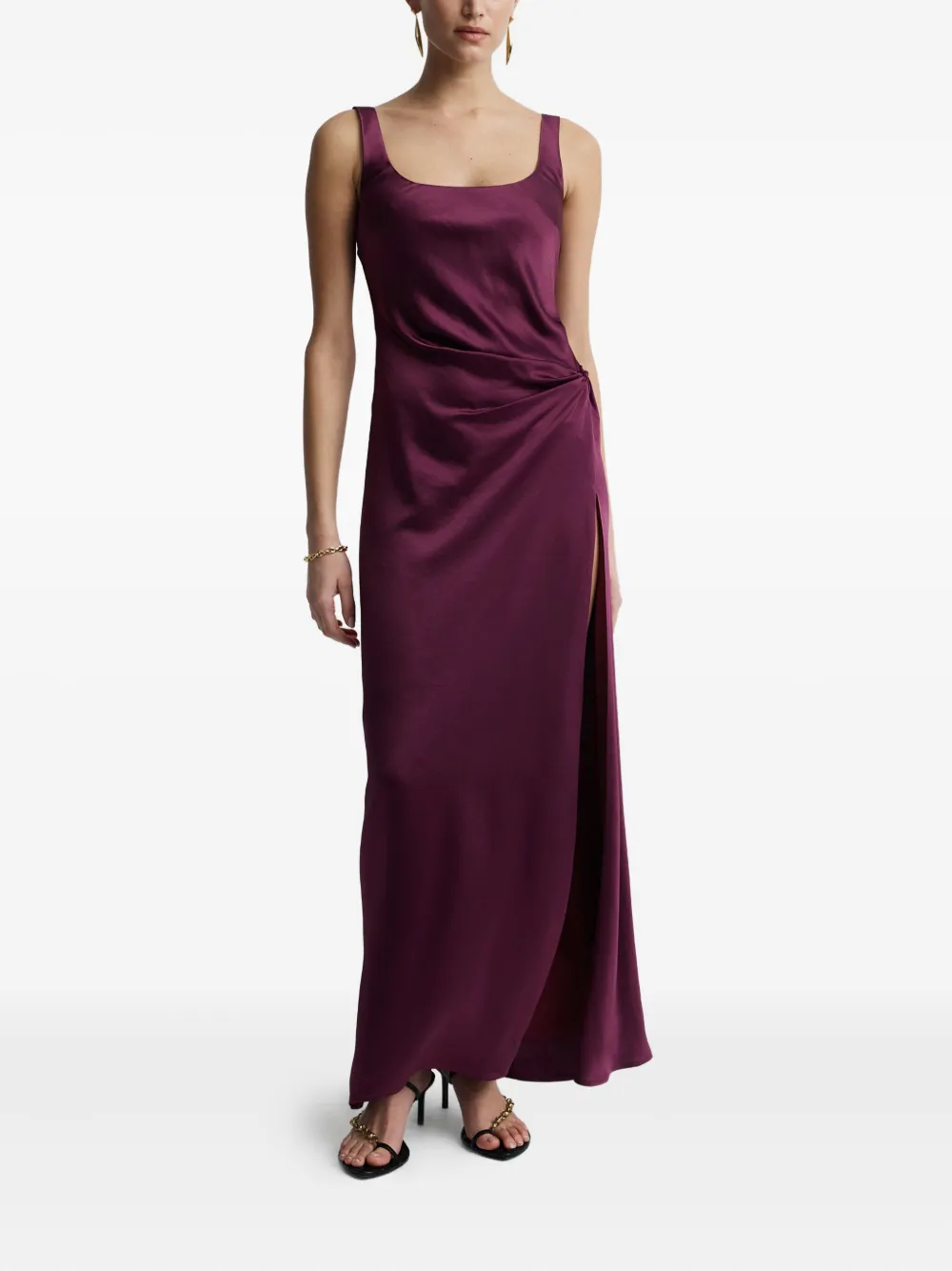 Anna Quan Etta gedrapeerde jurk met split Paars