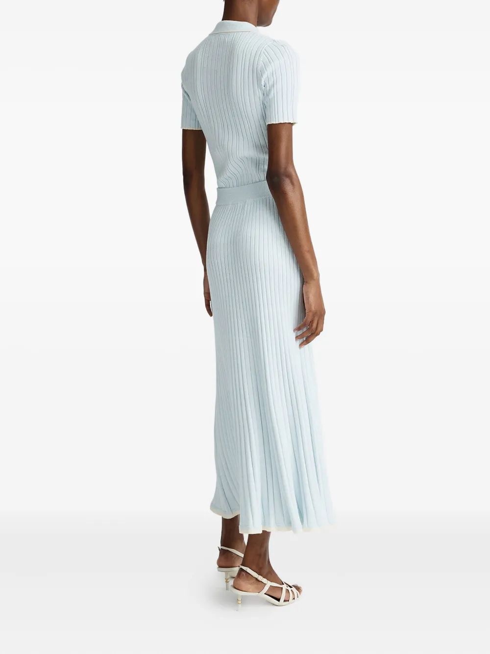 Anna Quan Felicia geribbelde midi-rok Blauw