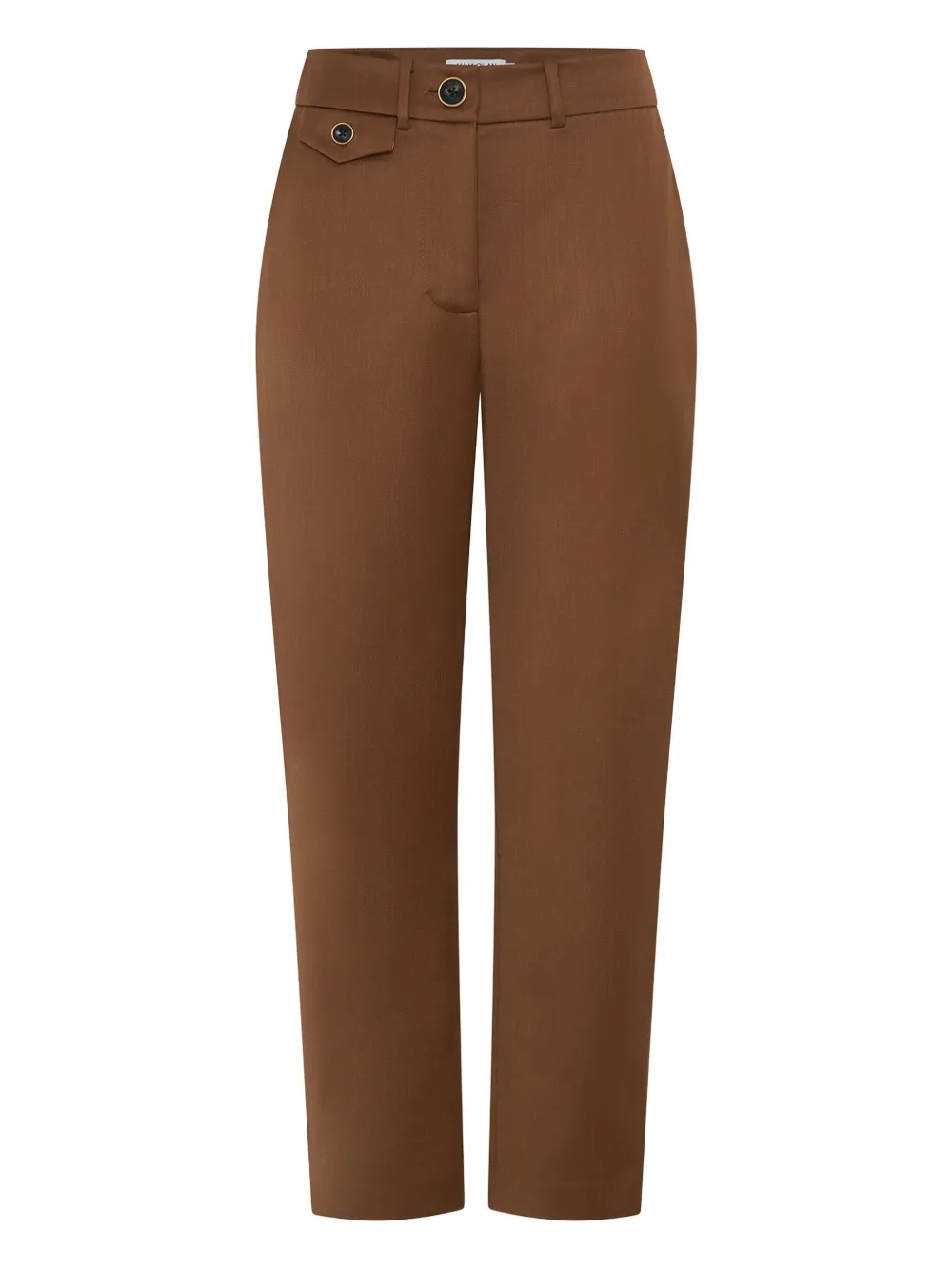 Anna Quan Broek met zak met knoopsluiting Bruin