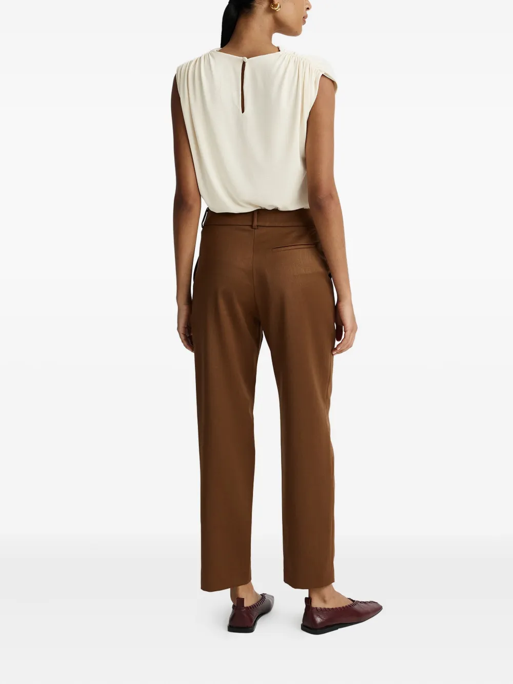 Anna Quan Broek met zak met knoopsluiting Bruin