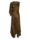 Anna Quan draped one-shoulder asymmetric evening dress - Green