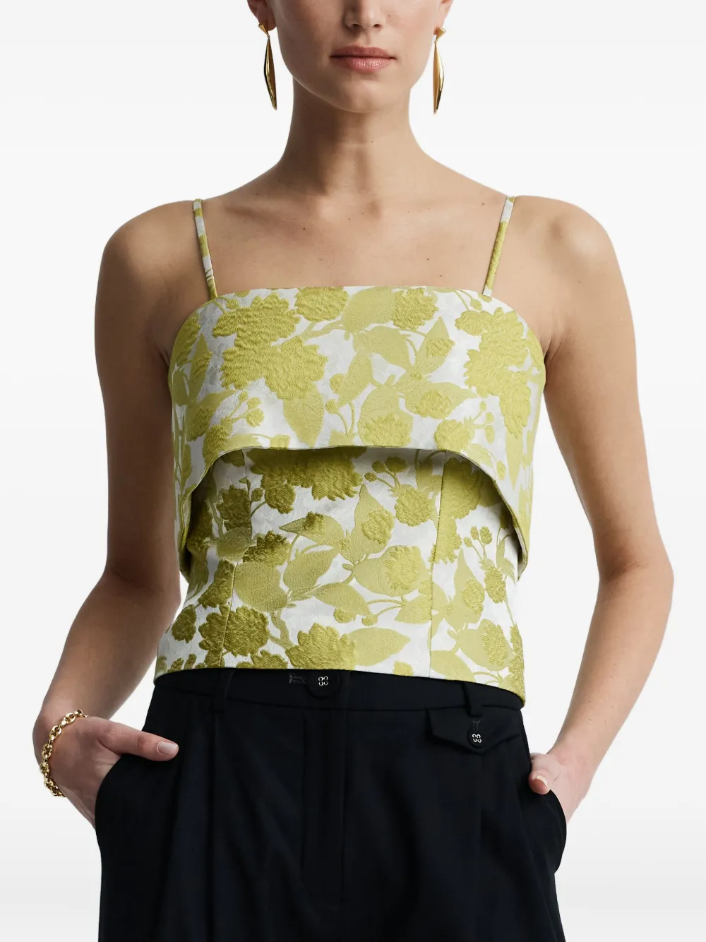Anna Quan Tilly Floral-print Layered Top In Multi