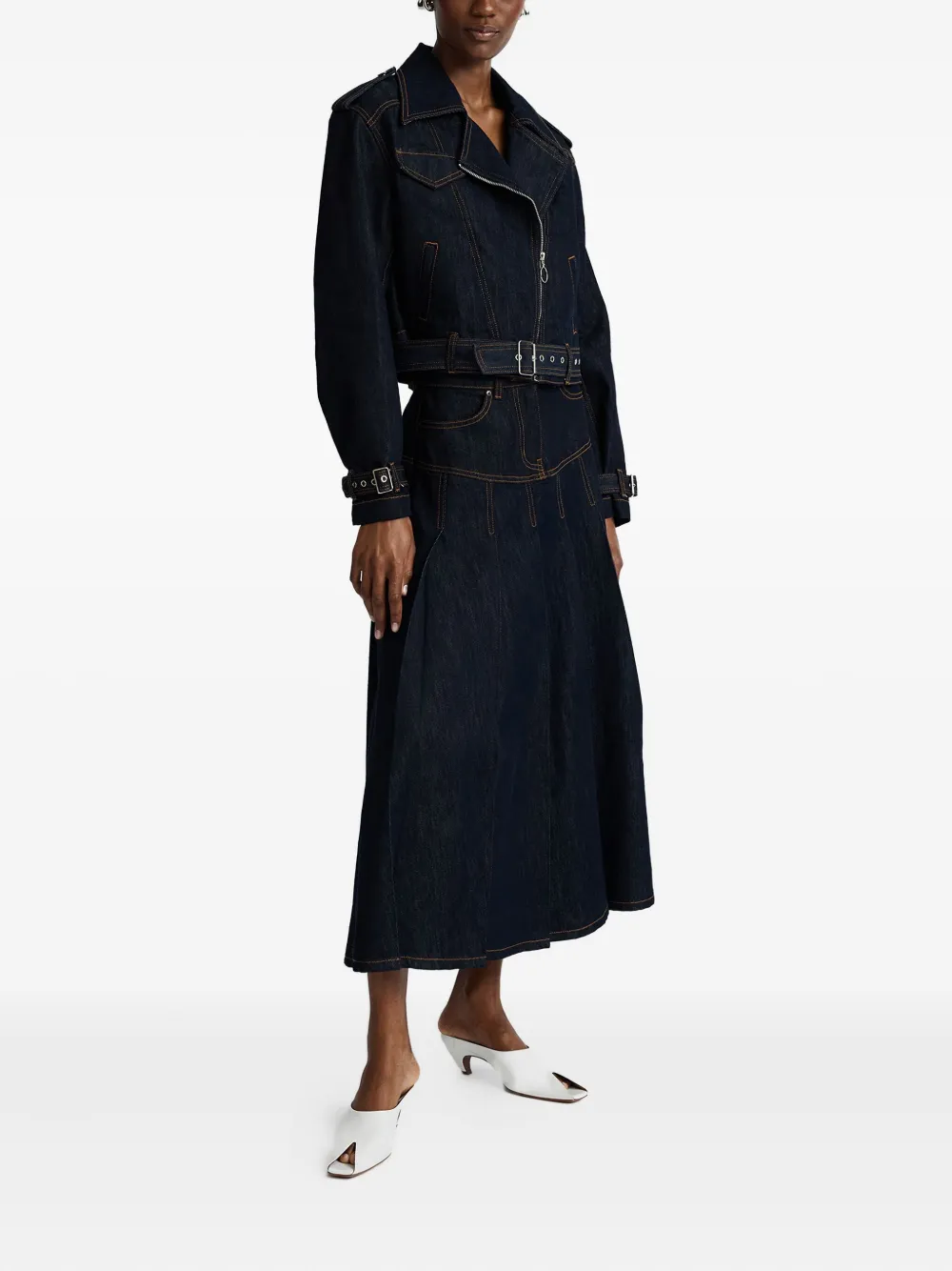 Anna Quan Phoenix denim jack met ceintuur Blauw