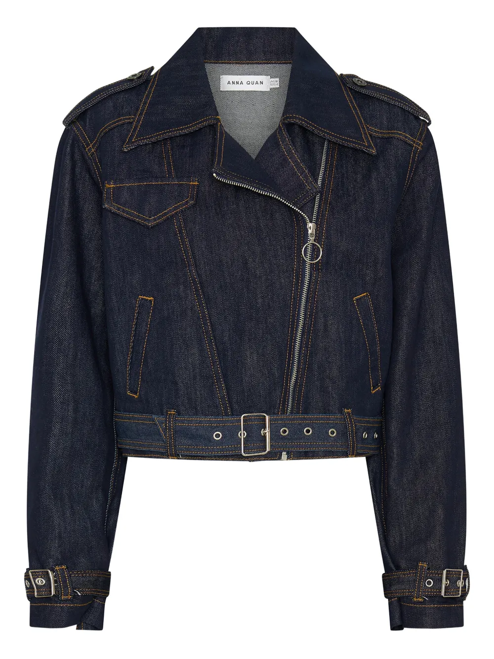 Phoenix belted denim jacket
