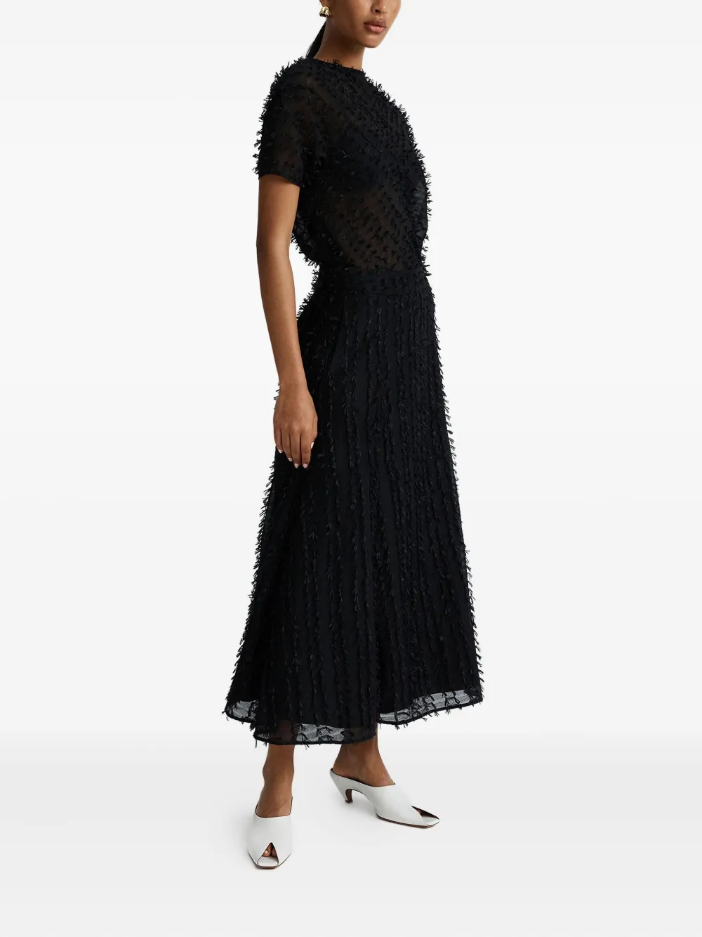 Anna Quan Clara Fringed Maxi Skirt In Black