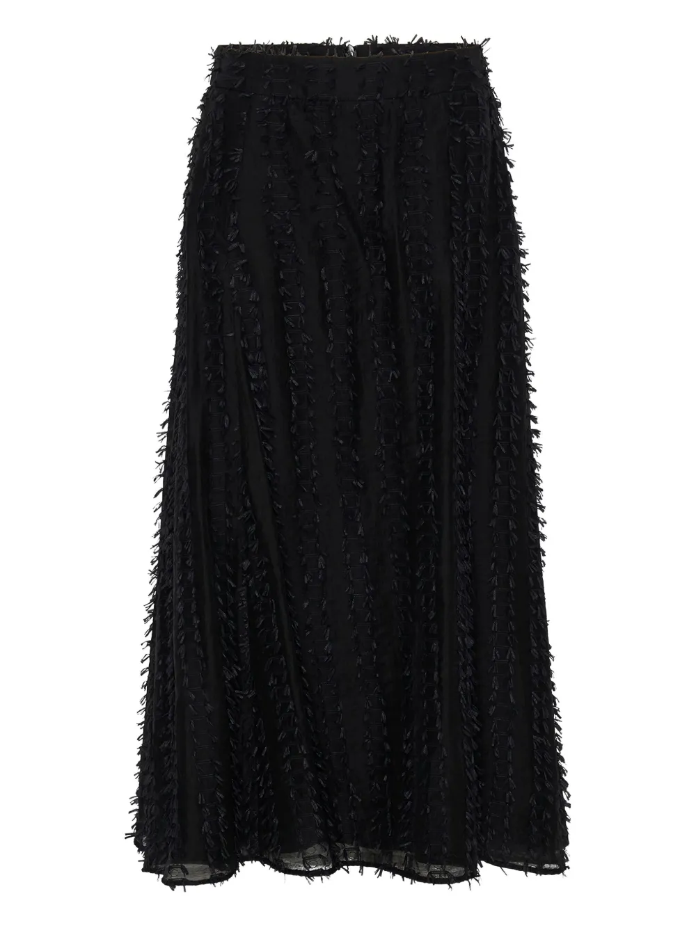 Anna Quan Clara Fringed Maxi Skirt In Black