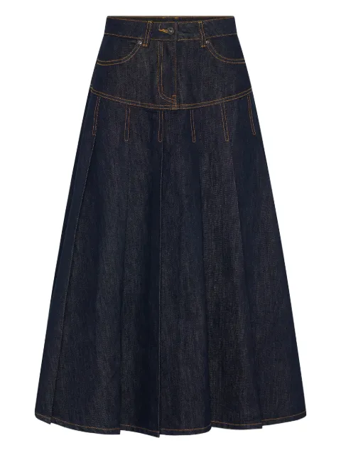 Anna Quan pleated denim skirt