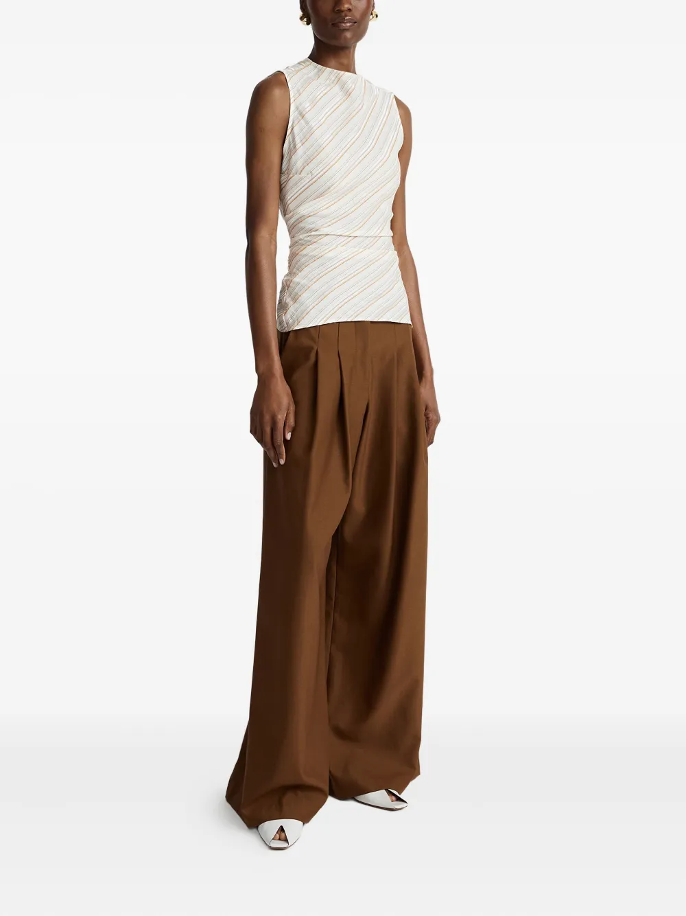 Anna Quan Tali Diagonal-stripe Sleeveless Top In Multi