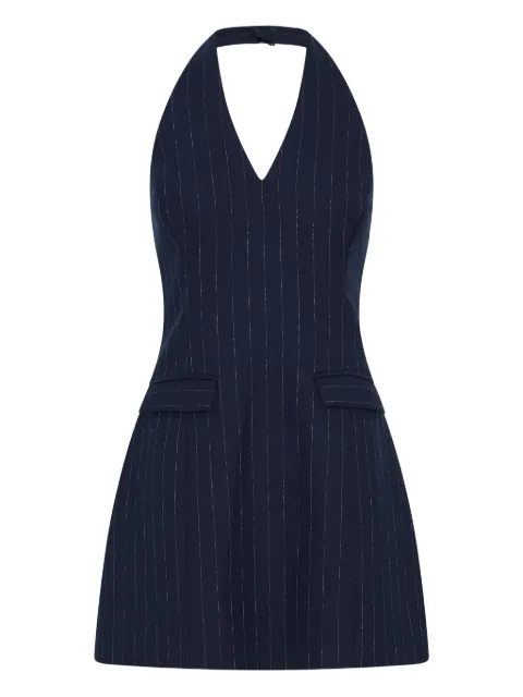 Anna Quan Pia pinstriped halterneck dress