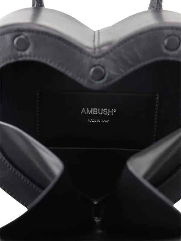 AMBUSH Heart top-handle Chain Shoulder Bag | Black | FARFETCH AO