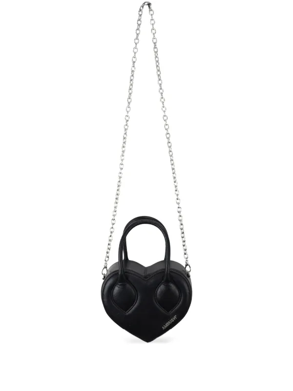 AMBUSH Heart top-handle Chain Shoulder Bag | Black | FARFETCH AO