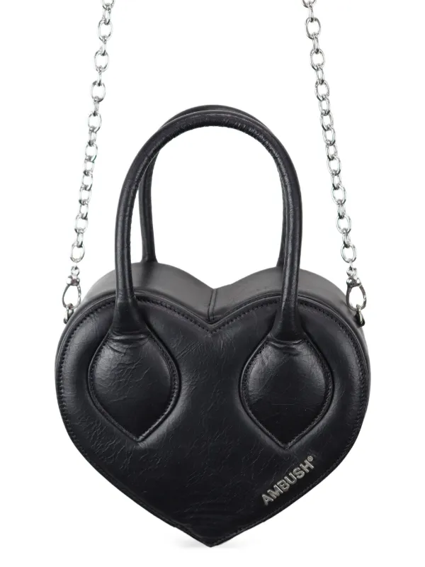 AMBUSH Heart top-handle Chain Shoulder Bag | Black | FARFETCH AO