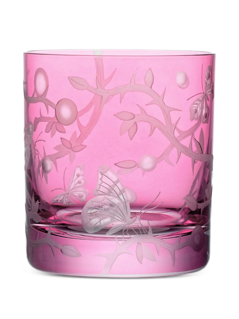 Artel  Flights of Fantasy butterfly-embellished glass tumbler | Pink | Image 1