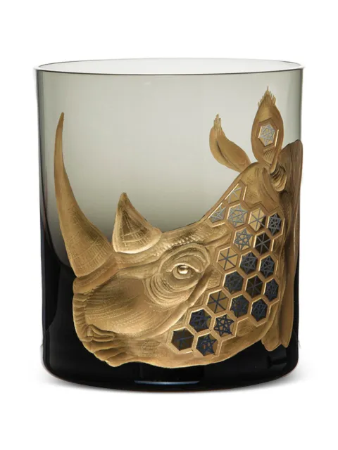 Artel African Safari rhino-head geometric glass
