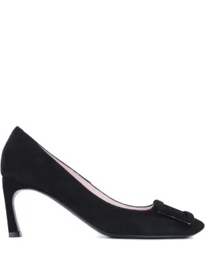 ROGER VIVIER】Viv' Canard 55 メタリック レザー パンプス