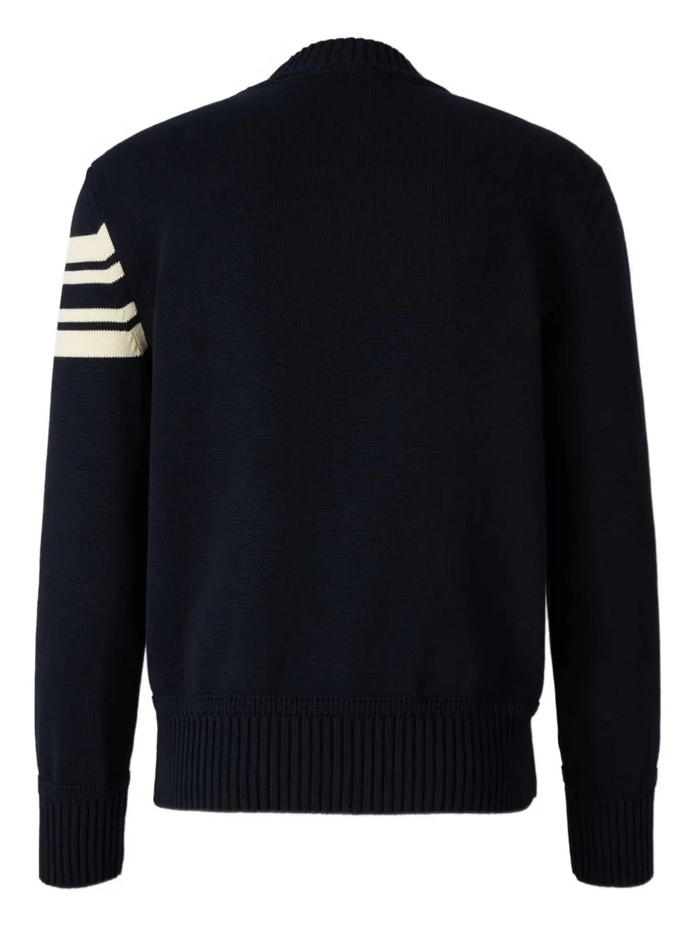 Moncler logo-embroidered striped-sleeve sweater | Knitted Sweaters | Image 2