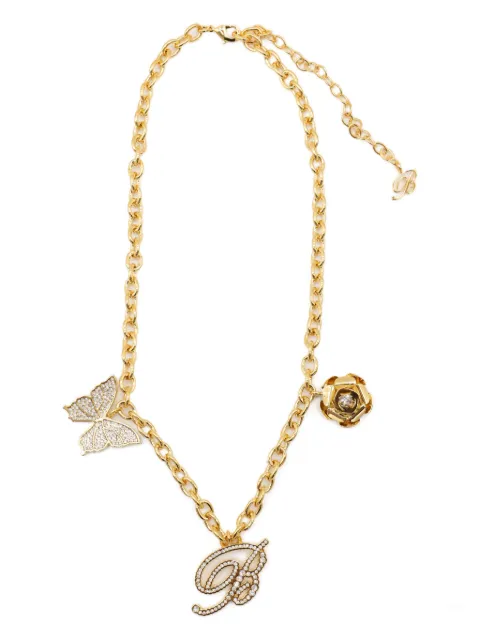 Blumarine chain-link butterfly-charm necklace