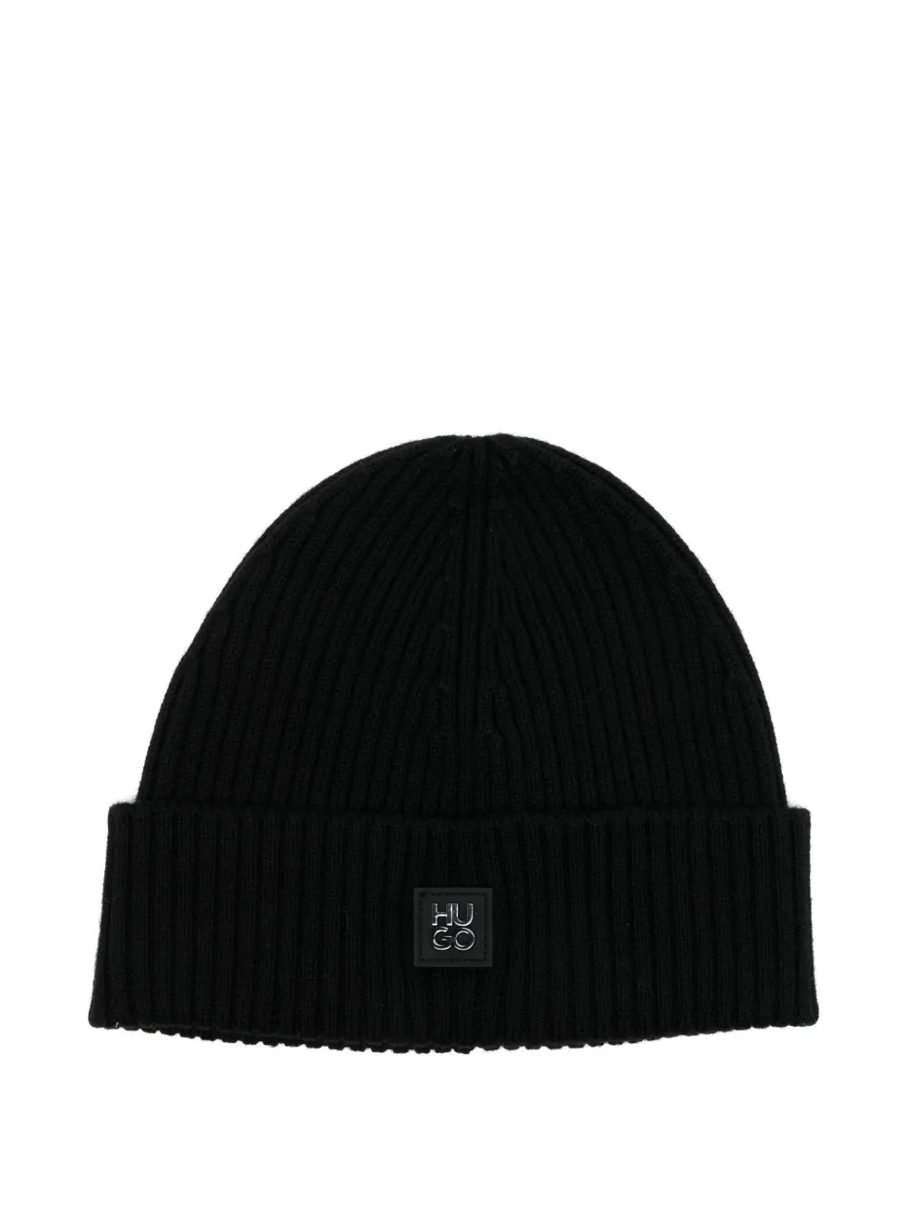 HUGO Muts met logopatch Zwart