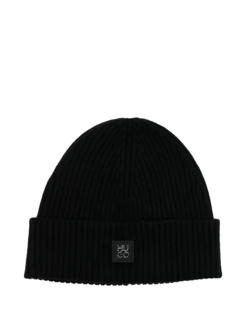 HUGO logo-badge beanie