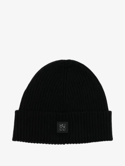 HUGO logo-badge beanie