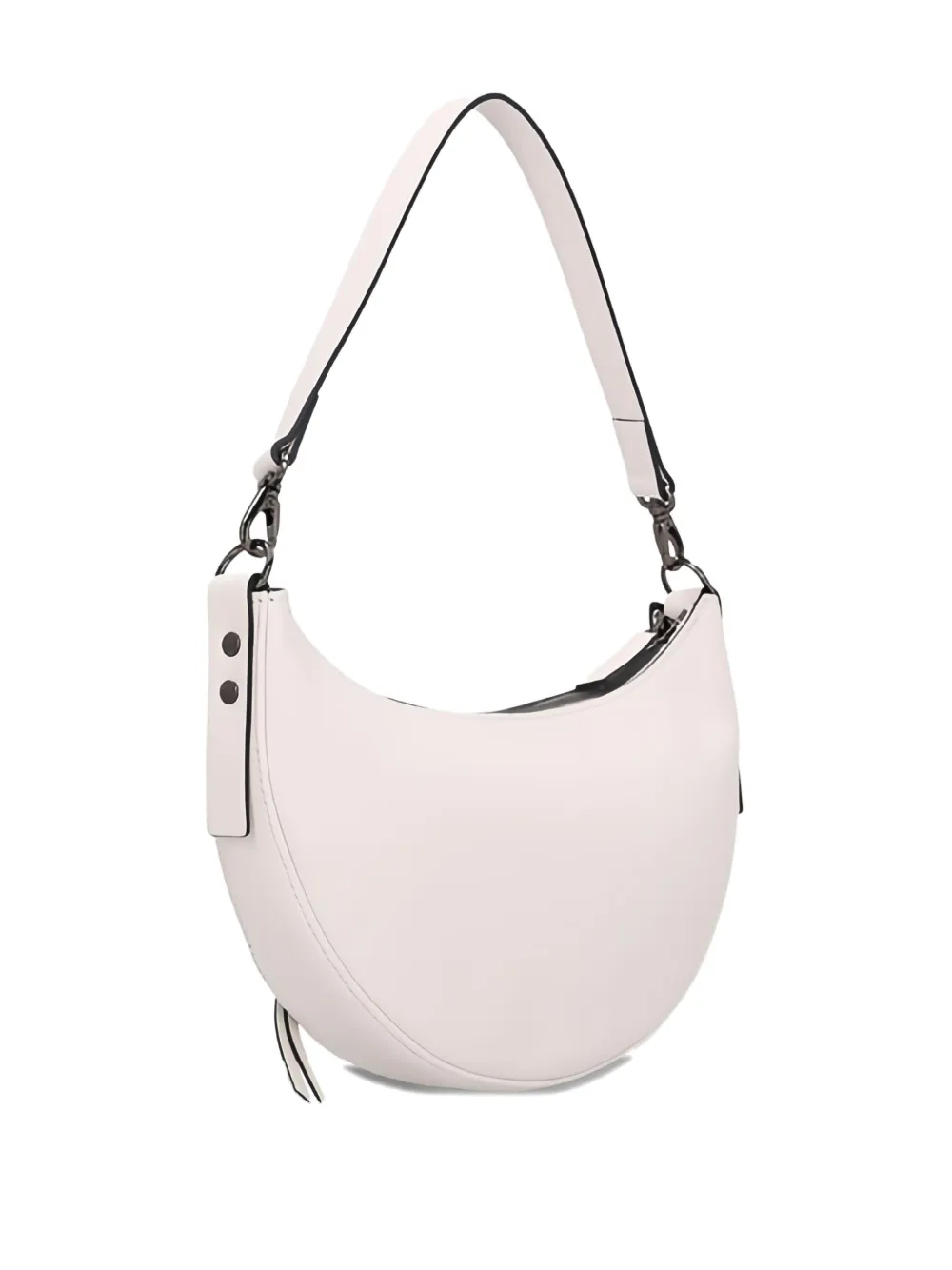 Longchamp Halvemaanvormige leren schoudertas Wit