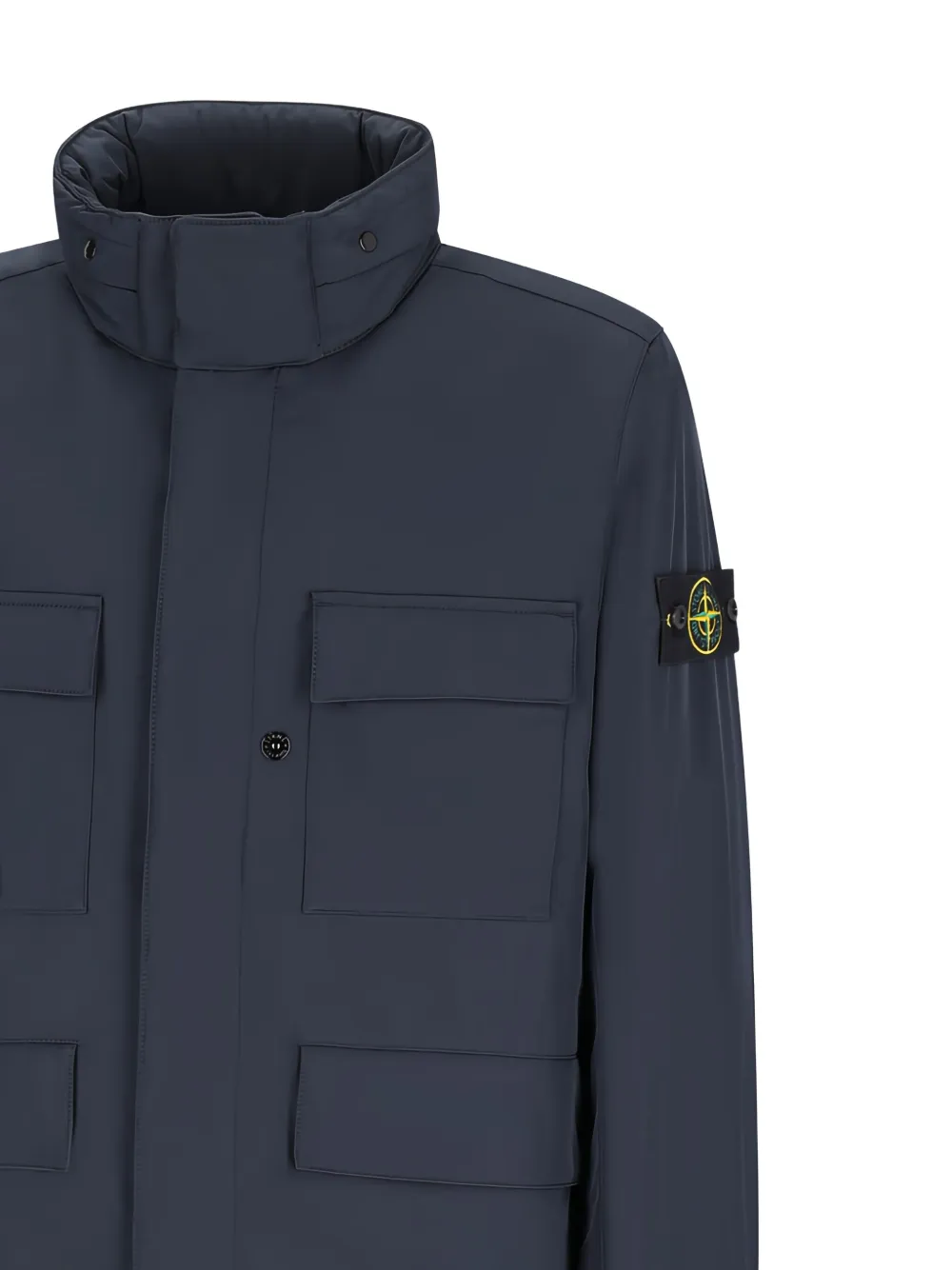 Stone Island Veldjack met Compass-logopatch Blauw