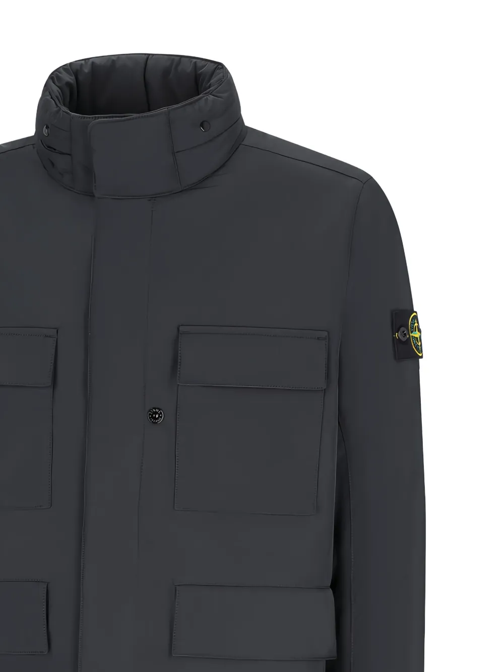 Stone Island Veldjack met Compass-logopatch Zwart