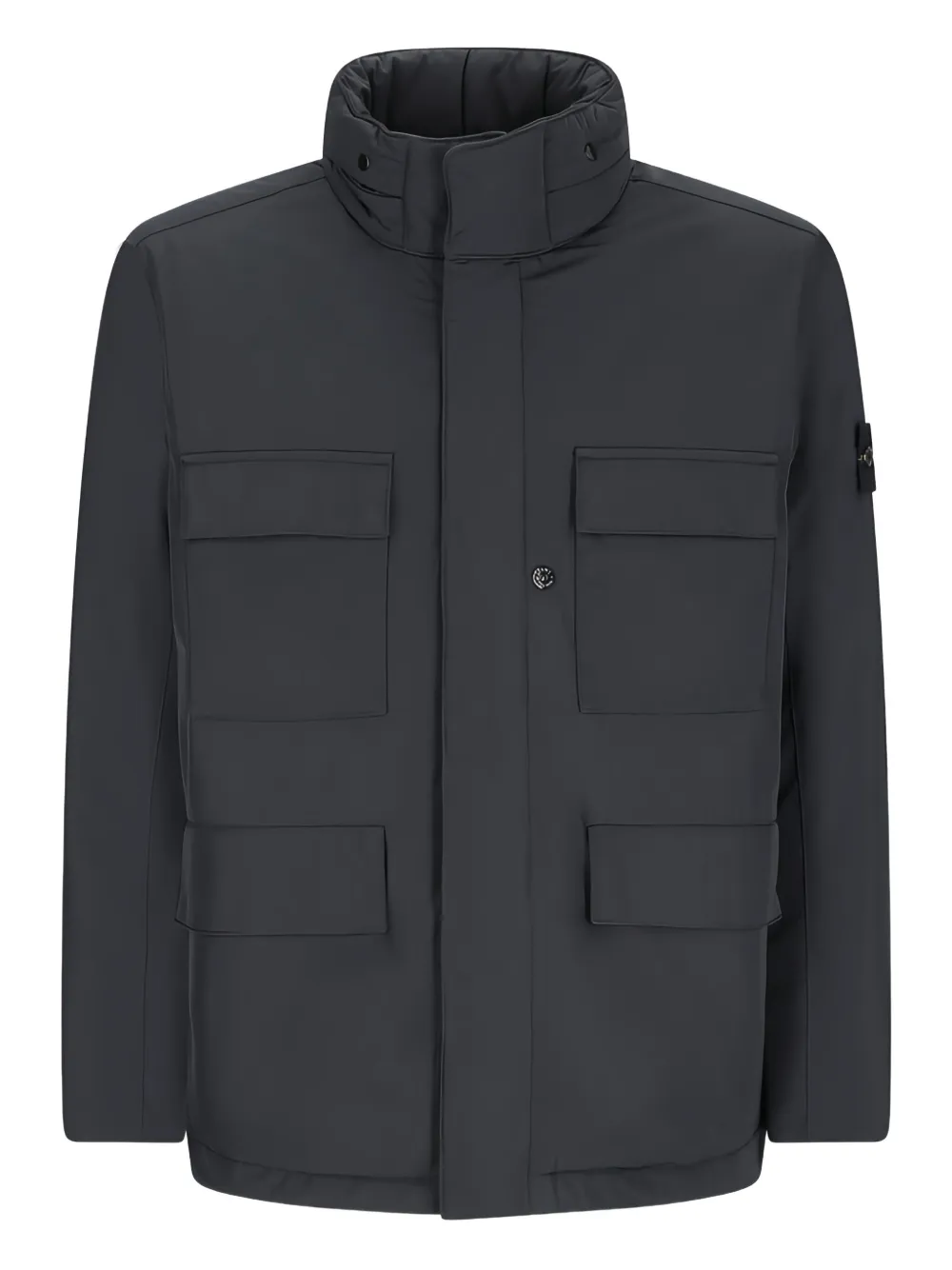 Stone Island Veldjack met Compass-logopatch Zwart
