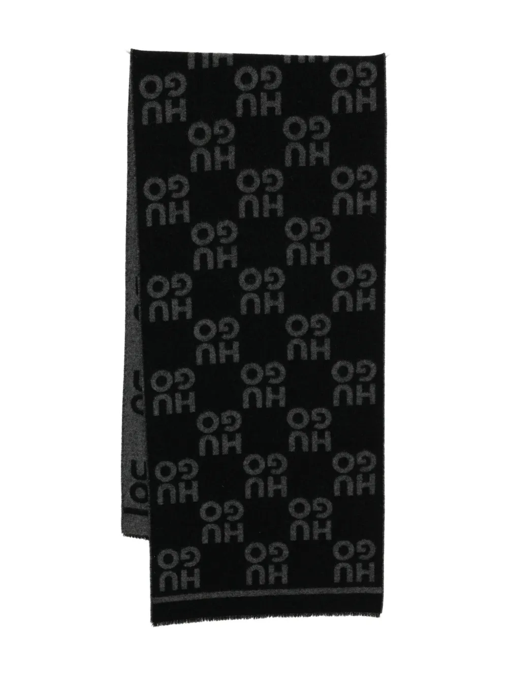 Hugo Boss Logo-motif Scarf In Black