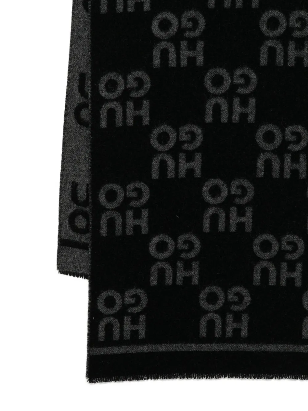 HUGO Sjaal met logo - Zwart