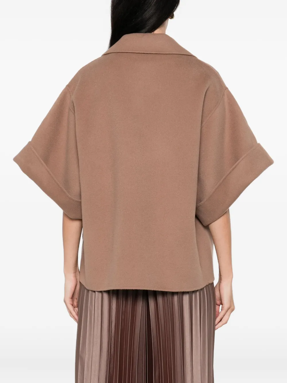 Max Mara Wollen jas met korte mouwen Bruin