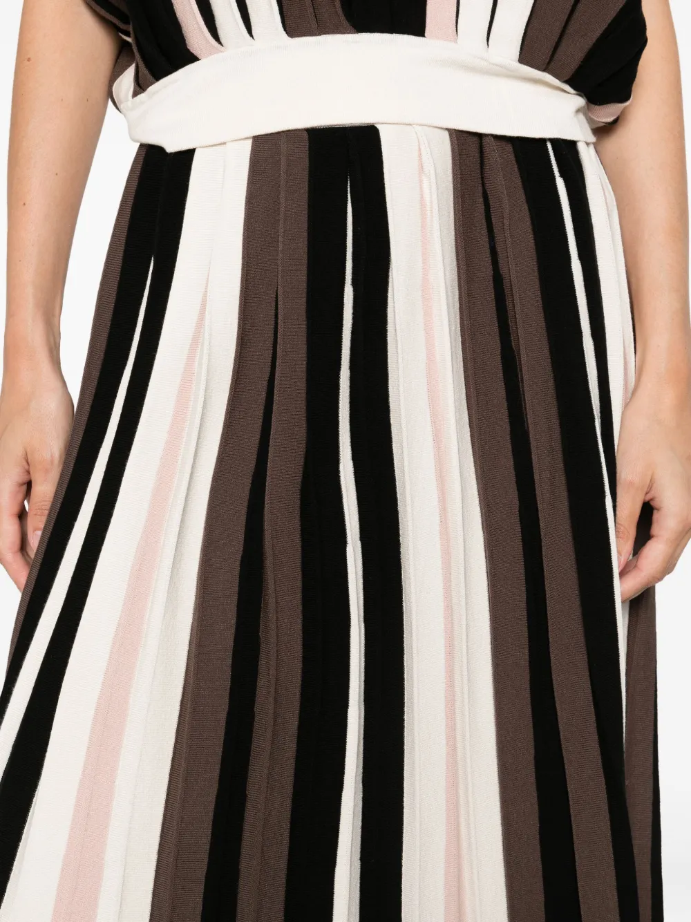 Max Mara Pleiadi pleated striped skirt Zwart