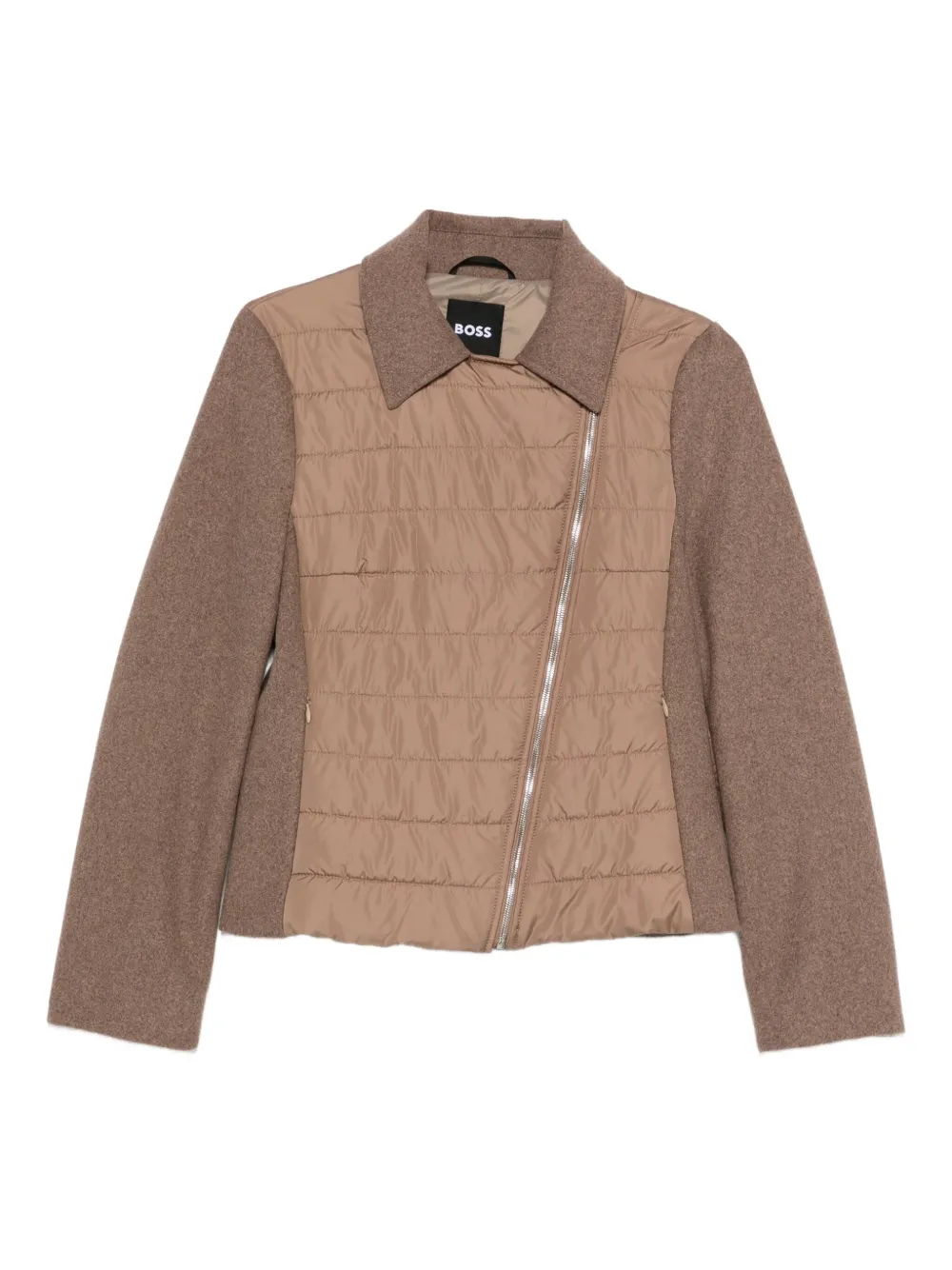 BOSS quilted bomber jacket Beige