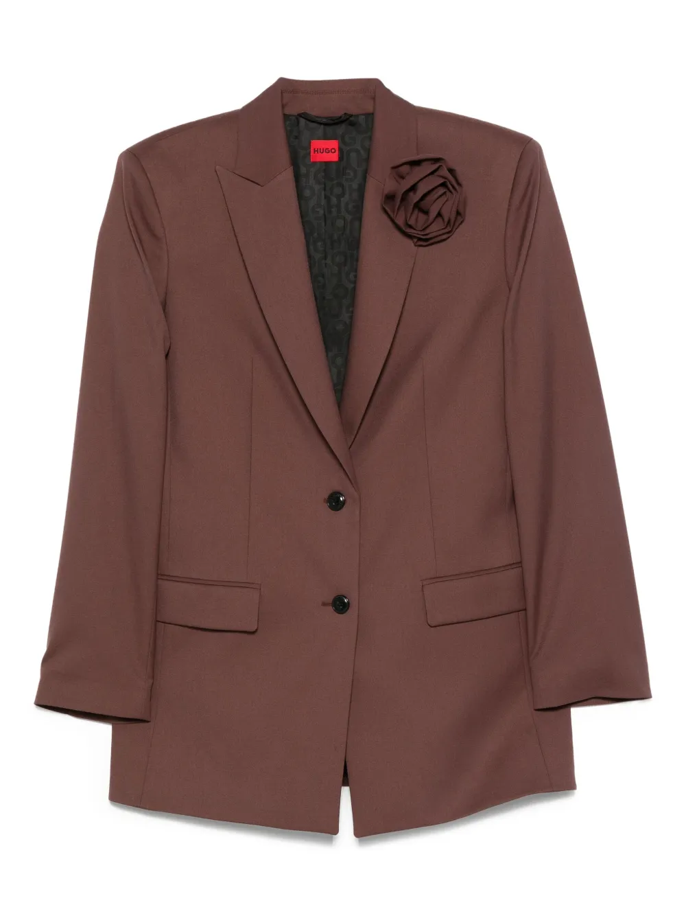 HUGO Blazer verfraaid met rozen Bruin