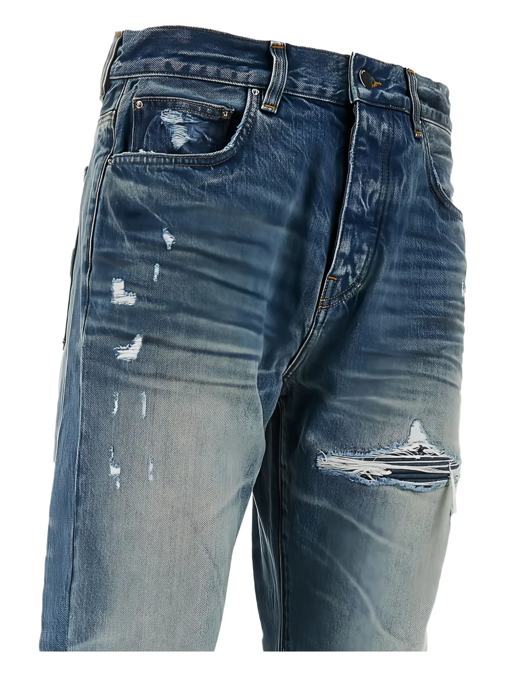 AMIRI Gerafelde jeans met vijf zakken Blauw