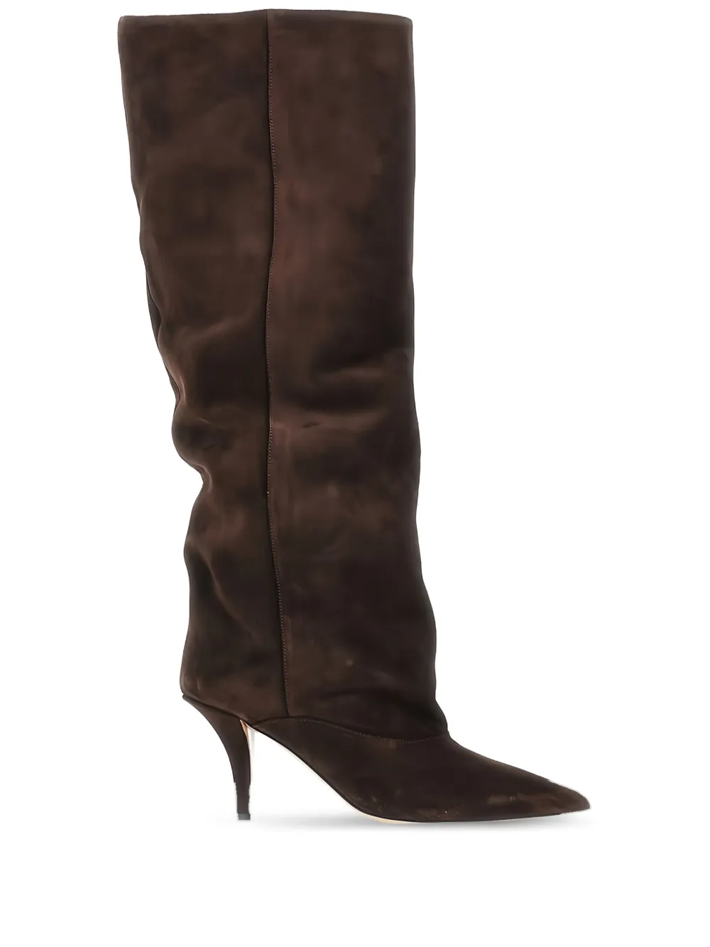 Paris Texas 75mm Ines slouchy suede knee-high boots | Brown | Image 1