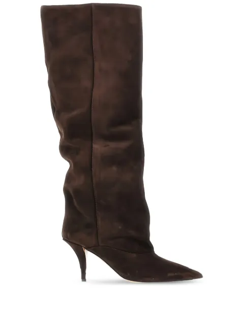 Paris Texas 75mm Ines slouchy suede knee-high boots