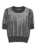 Ermanno Scervino sequin-embellished short-sleeved sweater - Grey