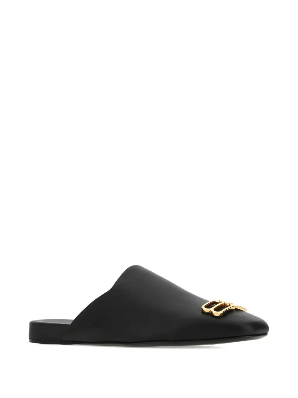 Balenciaga Cozy BB logo leather slippers Zwart