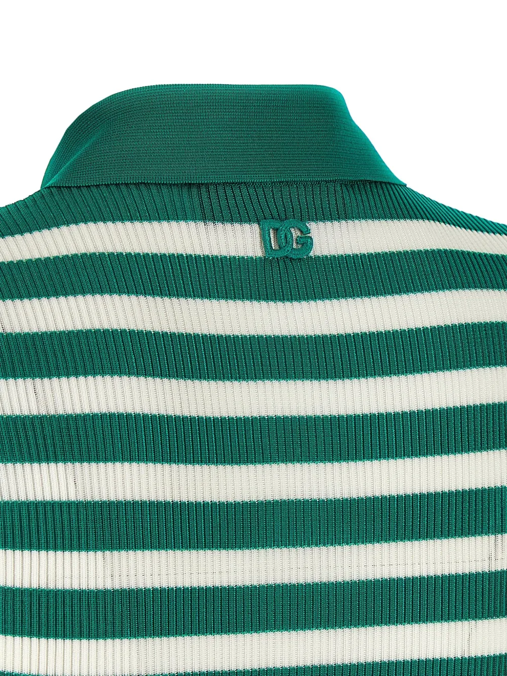 Dolce & Gabbana Gestreept geribbeld poloshirt Groen