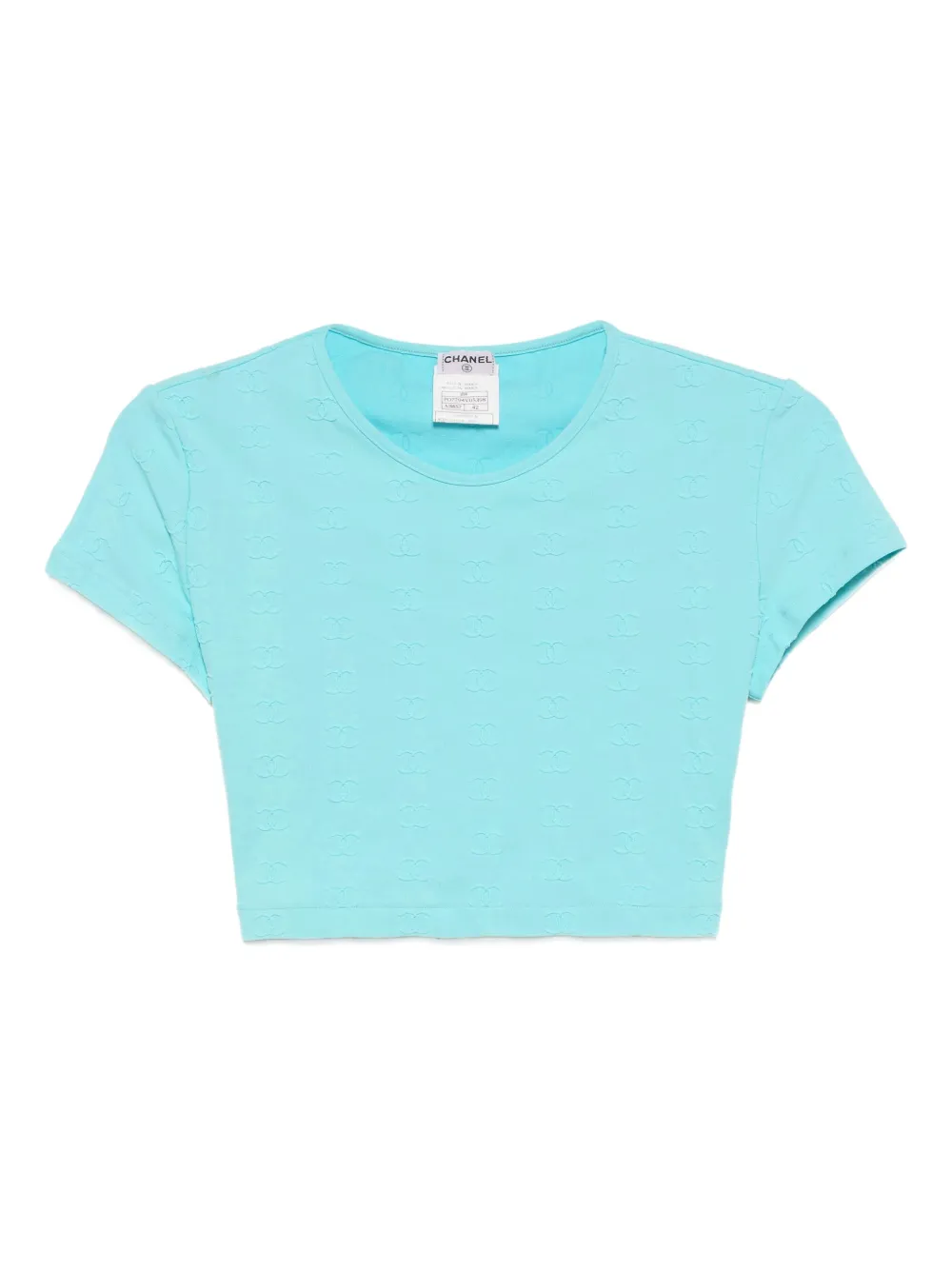 CHANEL Pre-Owned 1997 Cropped T-shirt Top | Blue | Image 1