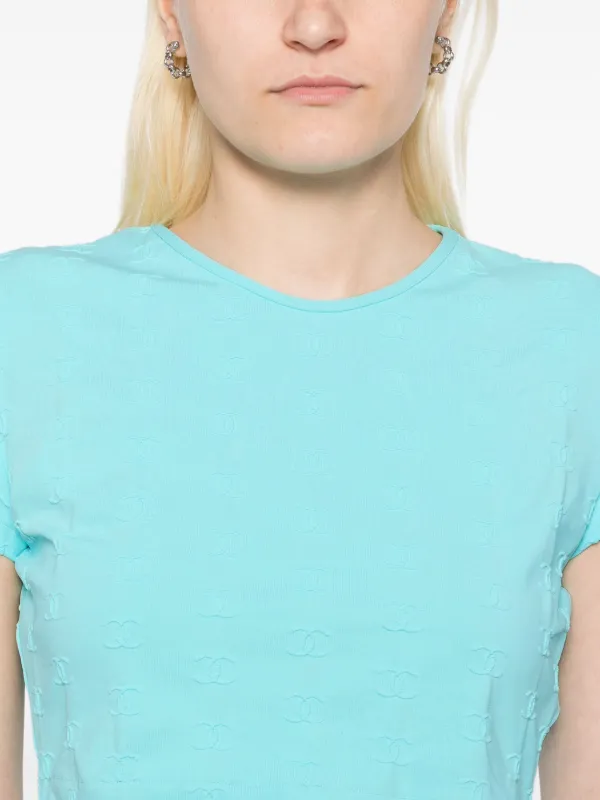 CHANEL Pre-Owned 1997 クロップド Tシャツ | ブルー | FARFETCH JP
